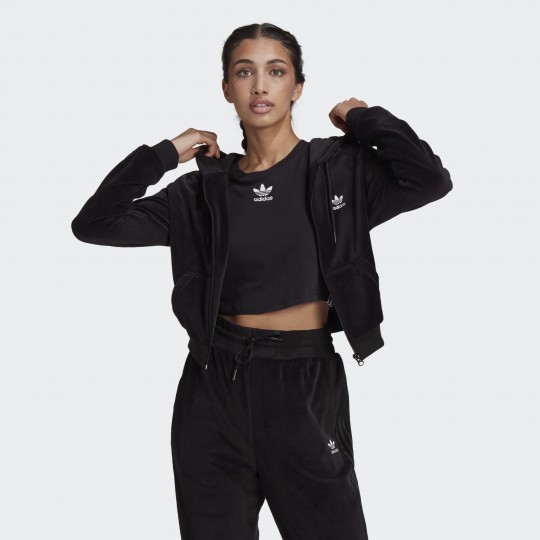 Жіночий джемпер adidas LOUNGEWEAR CROPPED FULL ZIP HOODIE (АРТИКУЛ: H18827 )