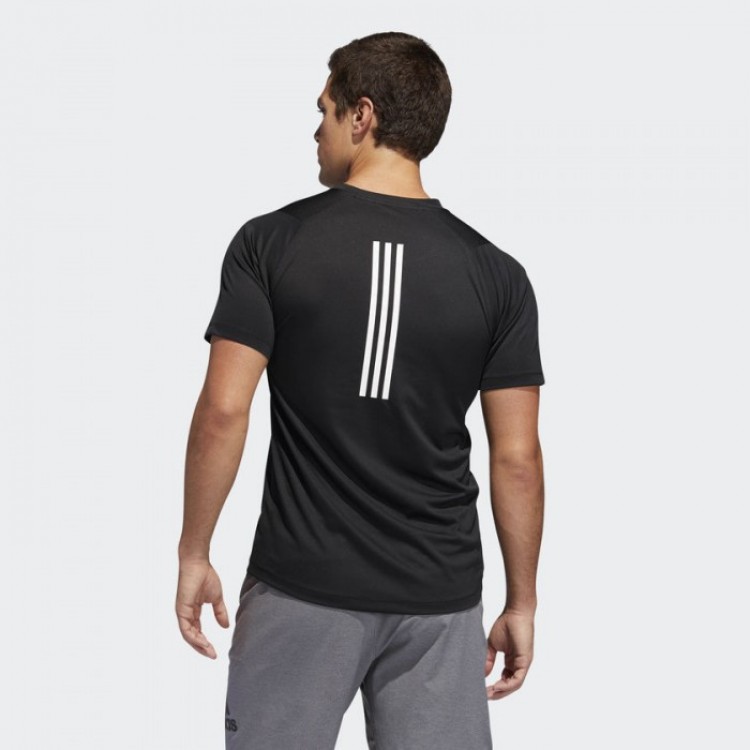 adidas men's freelift sport 3 stripe t shirt