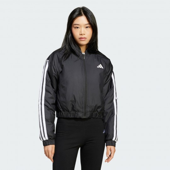 Женский бомбер adidas ESSENTIALS 3-STRIPES INSULATED CROP  (АРТИКУЛ:JD1296)