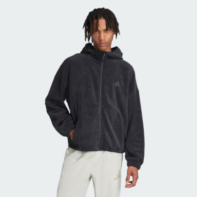 JM6053 adidas FUTURE ICONS SMALL LOGO LOW PILE FLEECE FULL-ZIP