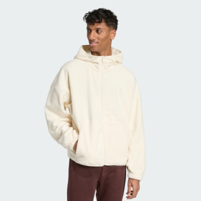 JW7084 adidas FUTURE ICONS SMALL LOGO LOW PILE FLEECE FULL-ZIP