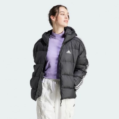 HZ8483 adidas ESSENTIALS 3-STRIPES MID DOWN HOODED