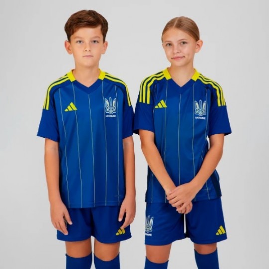 Детская выездная футболка adidas UKRAINE 24 KIDS (АРТИКУЛ:IP2186)