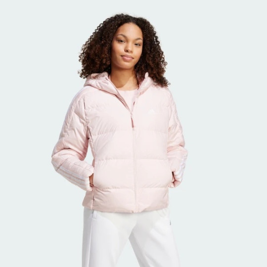 Пуховик adidas ESSENTIALS 3-STRIPES MID DOWN HOODED  (АРТИКУЛ:IX8923)