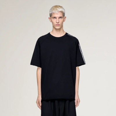 KQ9793 adidas Y-3 RAW EDGE 3 STRIPES SHORT SLEEVE