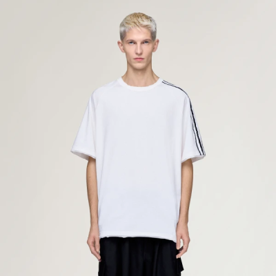 KS9748 adidas Y-3 RAW EDGE 3 STRIPES SHORT SLEEVE