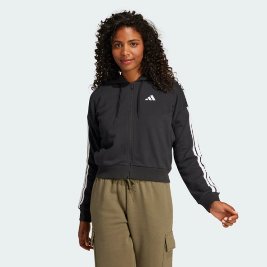 Женская толстовка adidas ESSENTIALS 3-STRIPES FRENCH TERRY (АРТИКУЛ:JE0052)