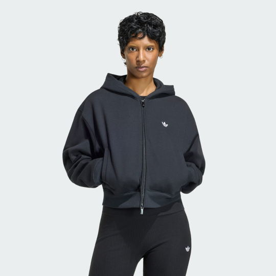 Женская толстовка adidas ESSENTIALS FLEECE CROPPED FZ (АРТИКУЛ:KR9166)