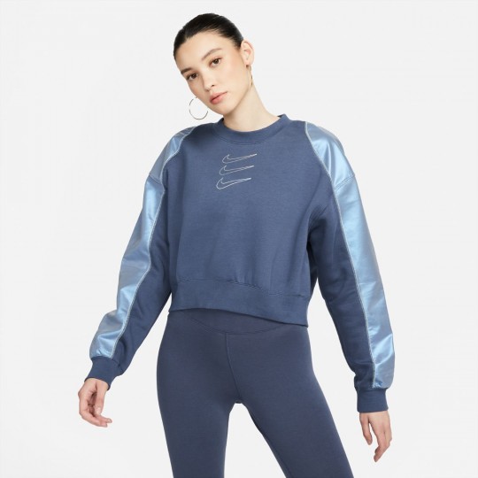 Женский джемпер NIKE W NSW FLC GX CREW OPAL  (АРТИКУЛ:DM7657-437)